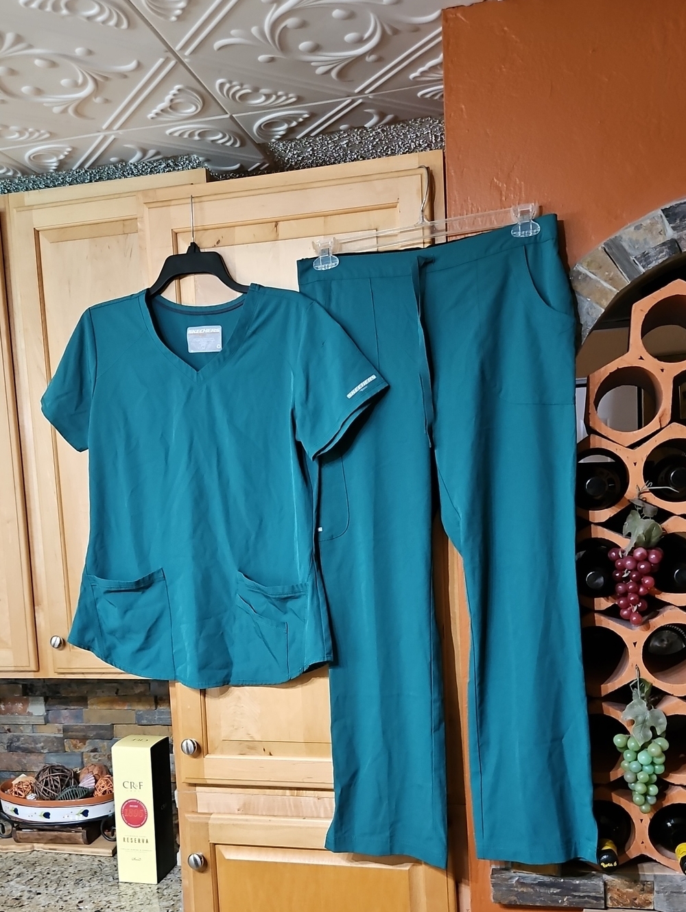 Skechers By Barco Green Scrubs Scrub Set
